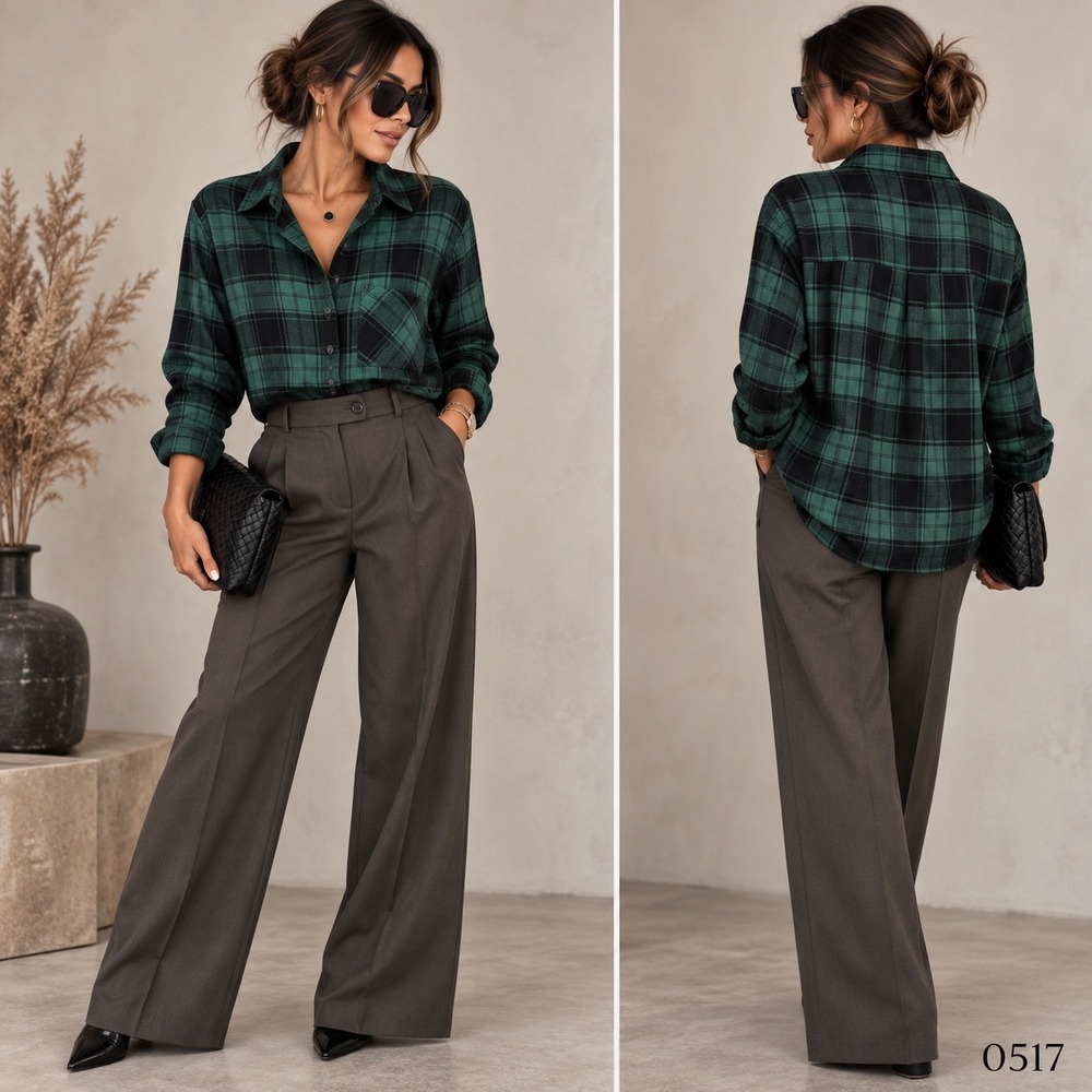 Beachlunchlounge Green Black Plaid Flannel Button Down Shirt XL LCT5910 0517